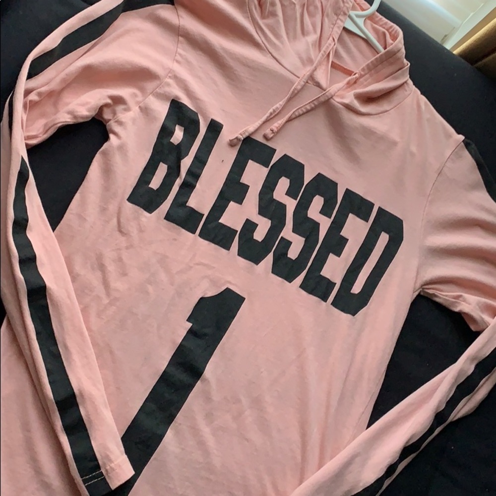 Beige pink hoodie